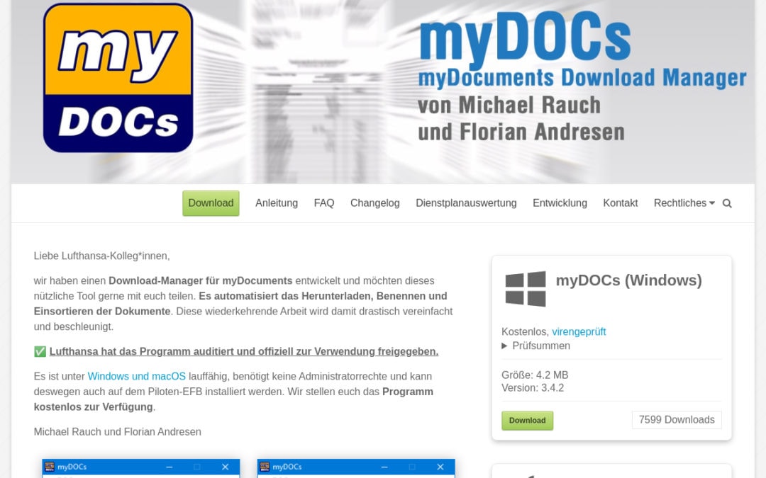 myDOCs Projektwebsite